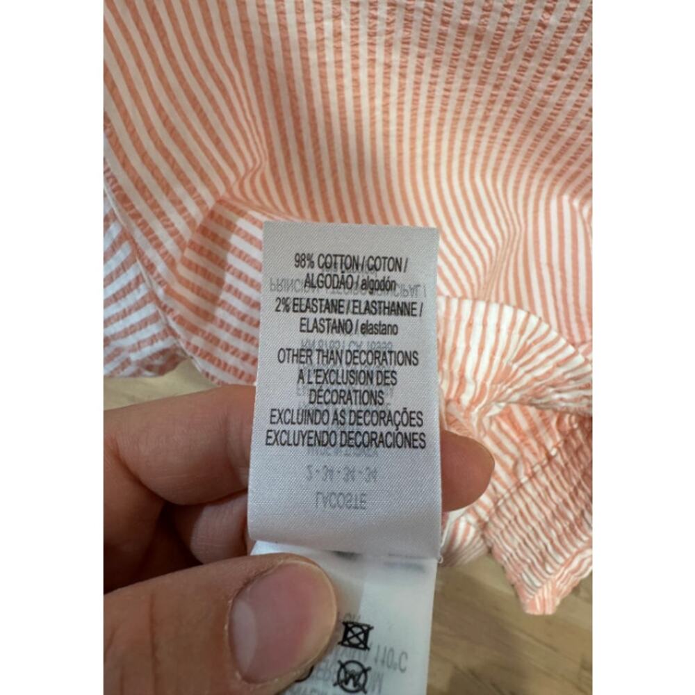 Lacoste Set - Striped Seersucker Jacket with Seersucker Wrap Skirt size 36 US 4 - Picture 8 of 12